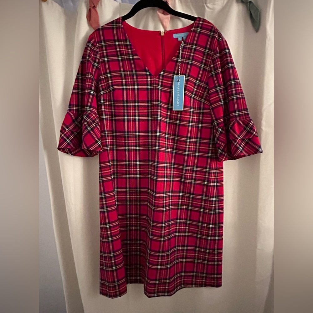 NWT Draper James Red Plaid Mini Dress